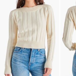 Steve Madden cream XS Serra Rib Sweater